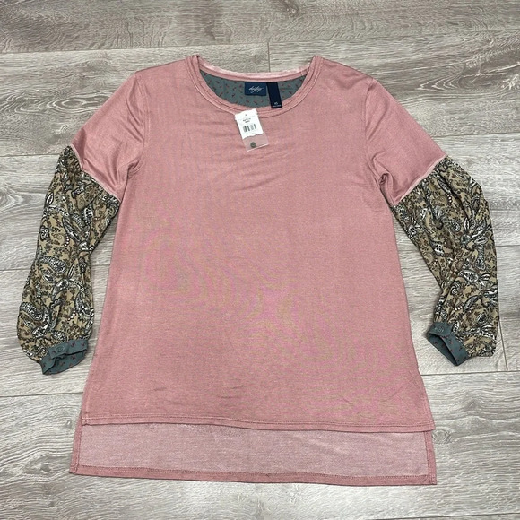 NWT Daytrip Raw Edge Oversized Ling Sleeve Top Boho XS - Picture 5 of 16